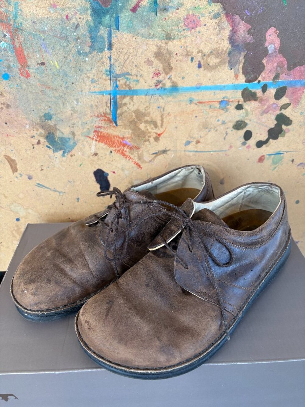 Footprints by Birkenstock Brown Leather Lace-Up Shoes EU39/US8 Made in Portugal